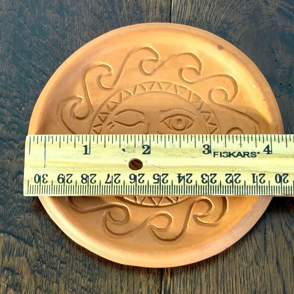 Vintage Wieland Ware Celestial Sun Terracotta Coasters Set of 5 | Sun Face Decor
